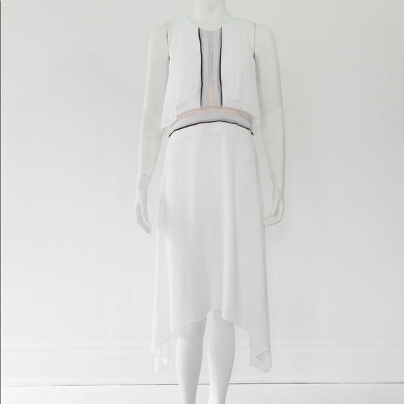 🚨SOLD🚨 BCBGmaxazria Camden ruffle trim asymmetrical dress - Picture 1 of 5